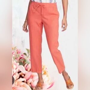 Chadwicks Womens Wide Leg, Linen Blend Pants, Size Large